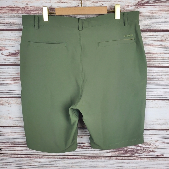TEREN Mens 35 Green 10" Inseam Daily Driver Chino Shorts                     #63 - Picture 7 of 12